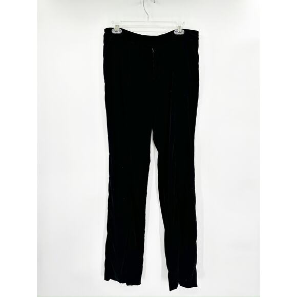 Staud Tosca Straight Leg Black Velvet Pants Size 10 - Picture 2 of 5